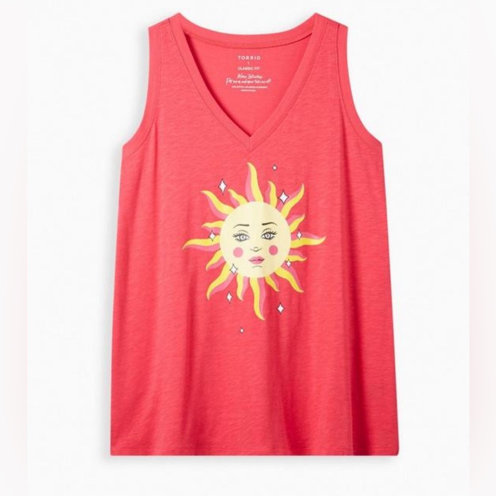 Torrid V-Neck Vintage Tank - Super Soft Slub Sun Pink Size 3X -NWT